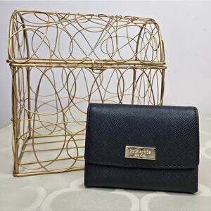 KATE SPADE Black Saffiano Leather Card Holder Wallet